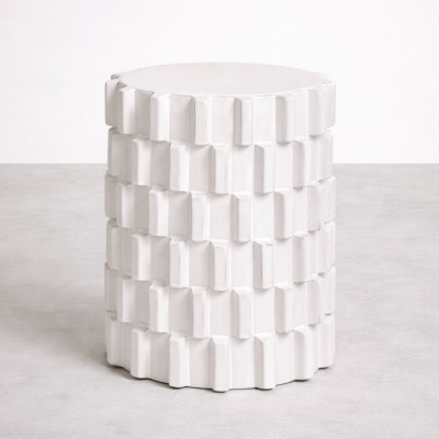 Round Jazz white ceramic side table �35 cm