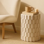 Round Jazz white ceramic side table �35 cm