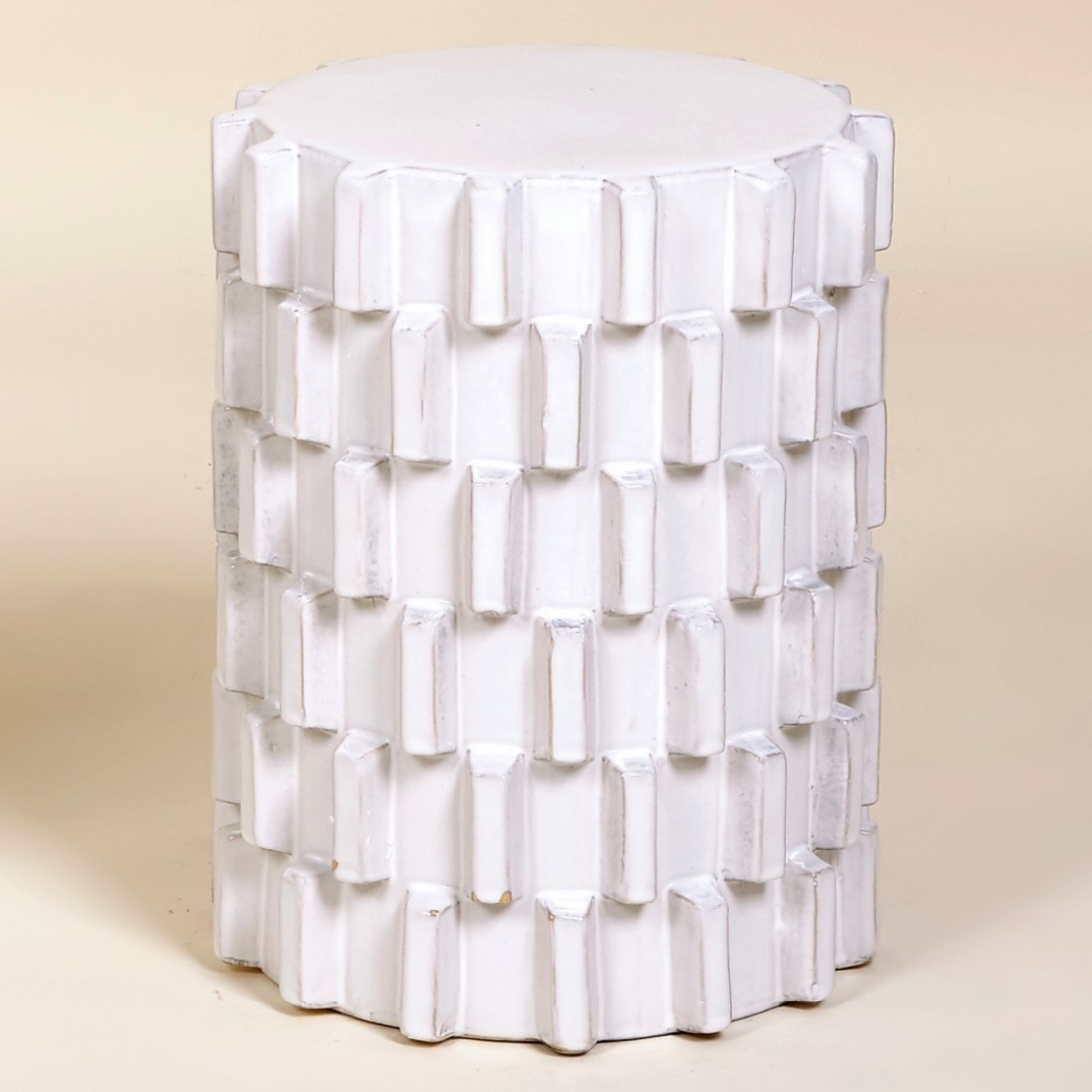 Round Jazz white ceramic side table �35 cm
