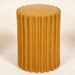 Round side table Zuri mustard yellow in ceramic �33 cm