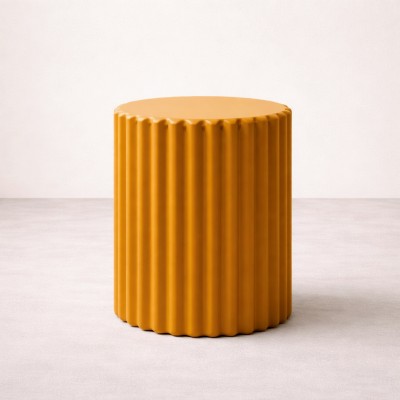 Round side table Zuri mustard yellow in ceramic �33 cm