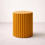 Round side table Zuri mustard yellow in ceramic �33 cm