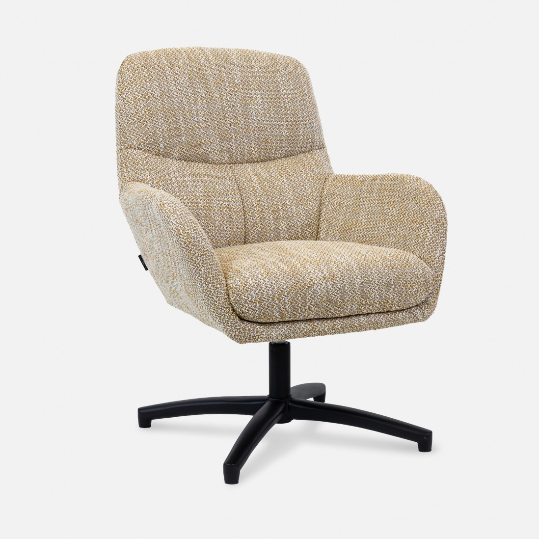 Drava swivel armchair in beige yellow