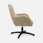 Drava swivel armchair in beige yellow