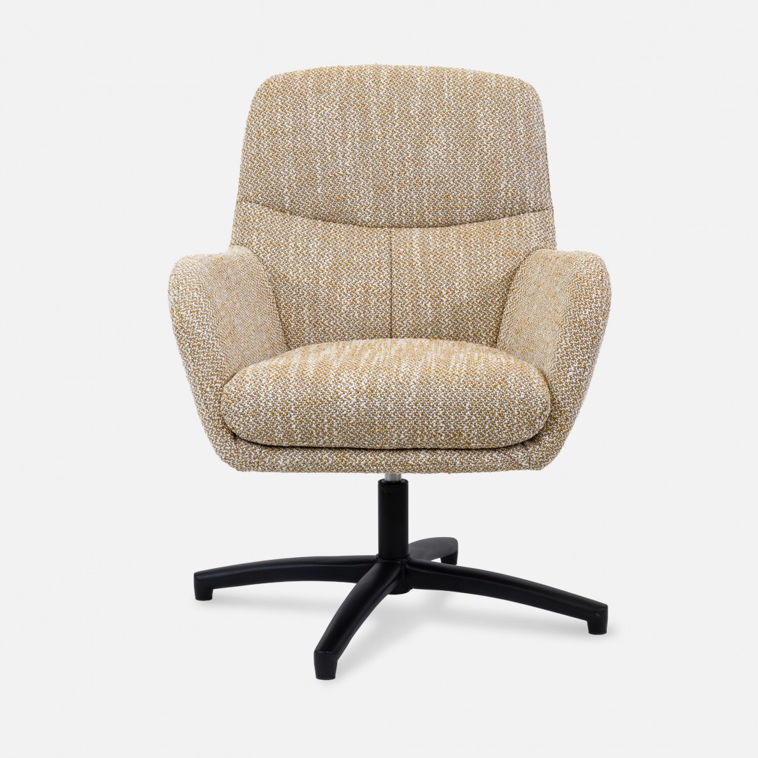 Drava swivel armchair in beige yellow