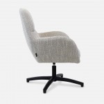 Drava swivel armchair in gray chenille