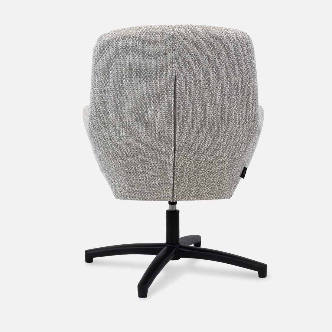 Drava swivel armchair in gray chenille