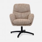 Drava swivel armchair in orange chenille