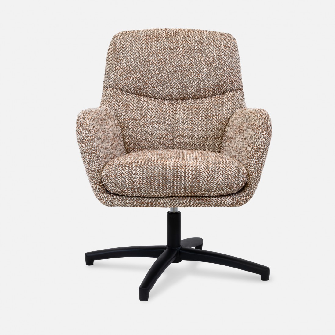 Drava swivel armchair in orange chenille