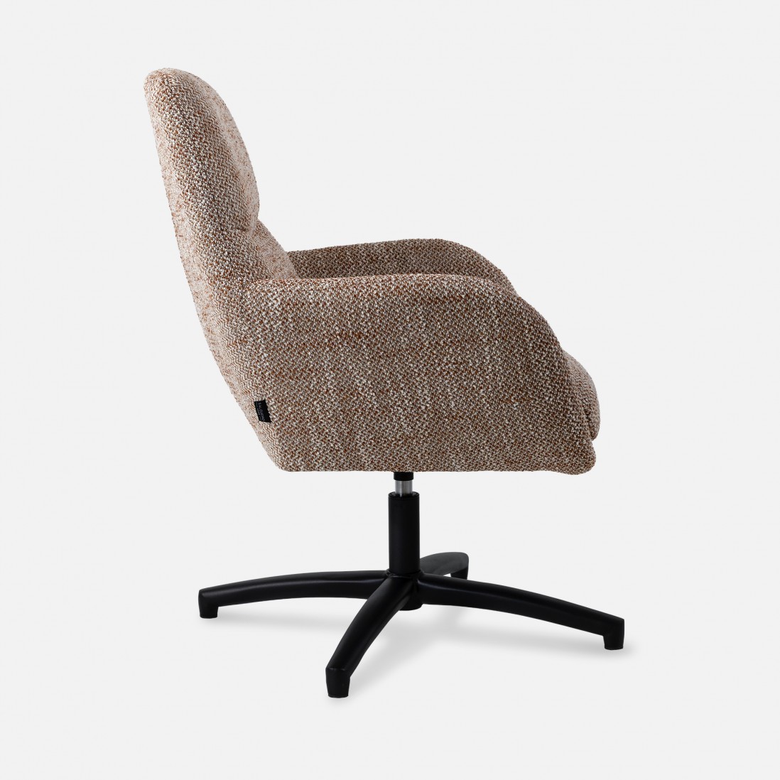 Drava swivel armchair in orange chenille