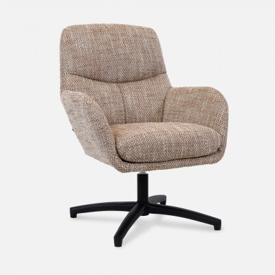 Drava swivel armchair in orange chenille
