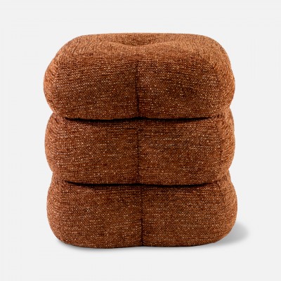 Taloro Swivel pouf terracotta chenille