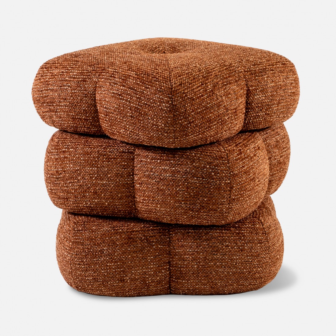 Taloro Swivel pouf terracotta chenille