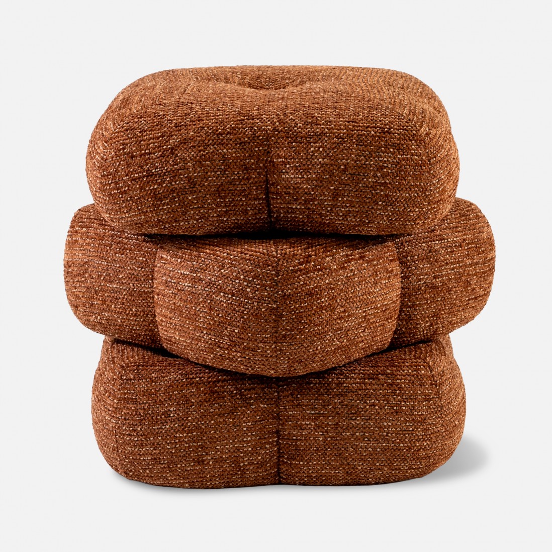 Taloro Swivel pouf terracotta chenille