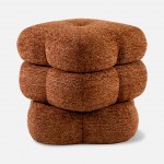 Taloro Swivel pouf terracotta chenille