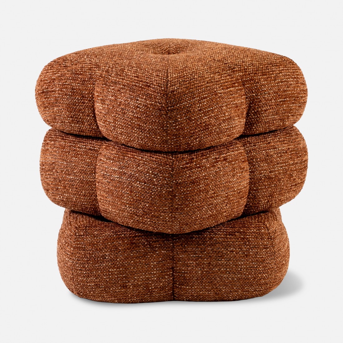 Taloro Swivel pouf terracotta chenille