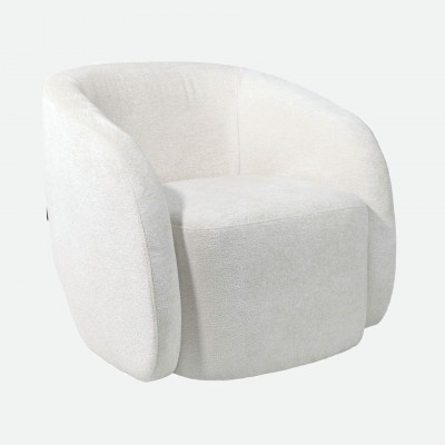 Swivel armchair Baltea in cream chenille Swivel armchair Baltea in cream chenille