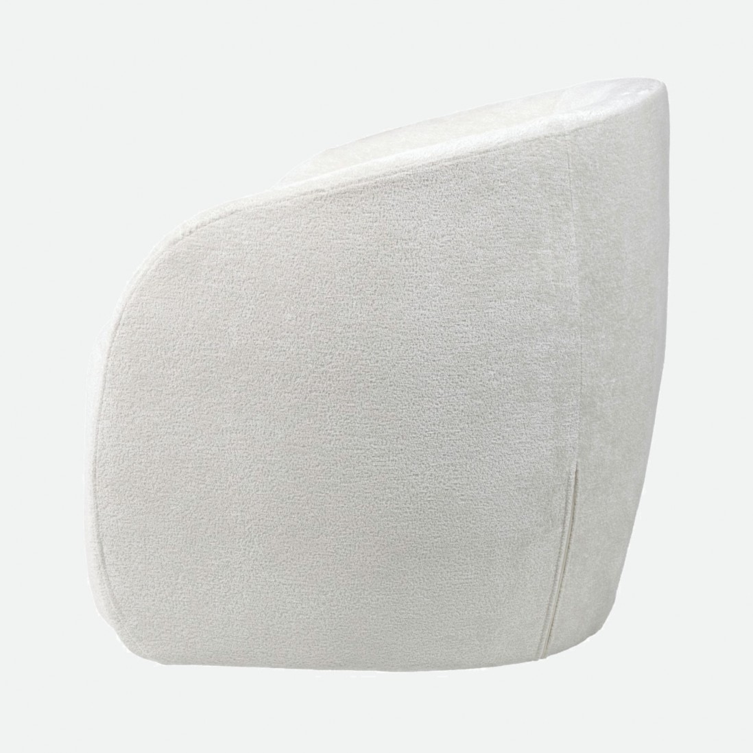 Swivel armchair Baltea in cream chenille