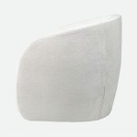 Swivel armchair Baltea in cream chenille