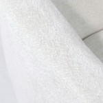 Swivel armchair Baltea in cream chenille