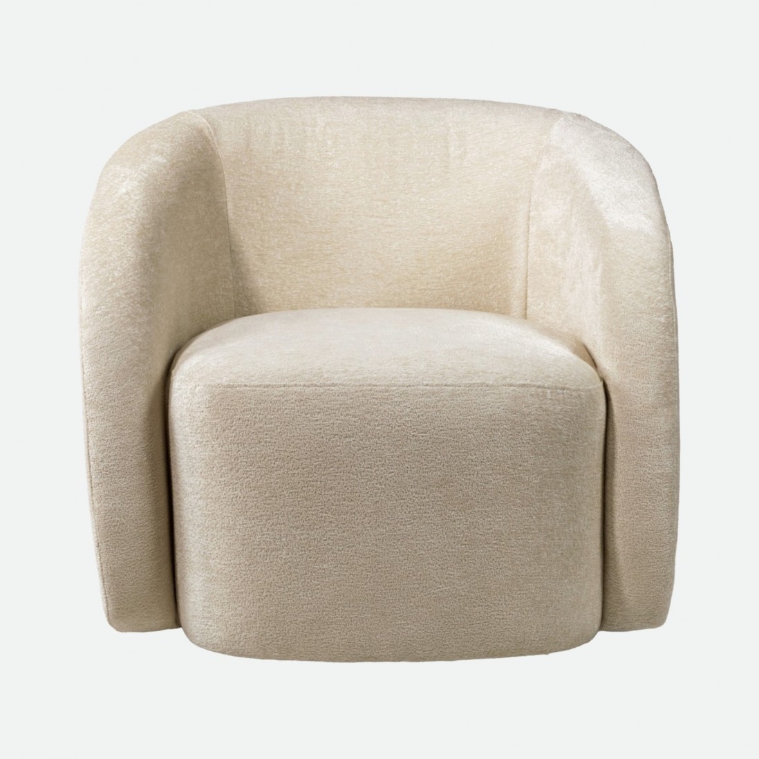 Swivel armchair Baltea in beige chenille