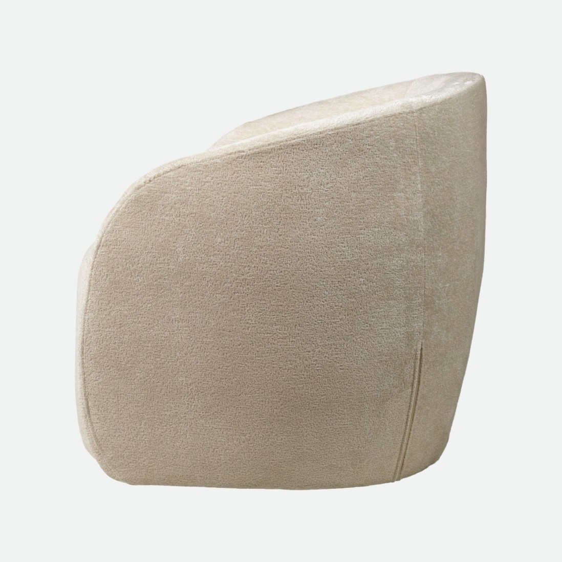 Swivel armchair Baltea in beige chenille