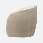 Swivel armchair Baltea in beige chenille