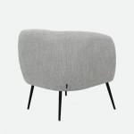 Calcinara armchair in gray chenille with black metal legs