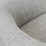 Calcinara armchair in gray chenille with black metal legs