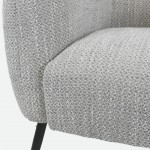 Calcinara armchair in gray chenille with black metal legs