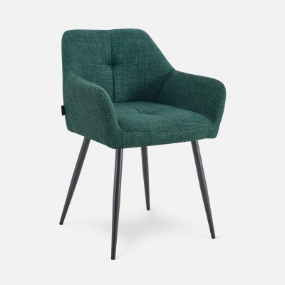 Narbona chair green lined fabric and black metal legs Narbona chair green lined fabric and black metal legs