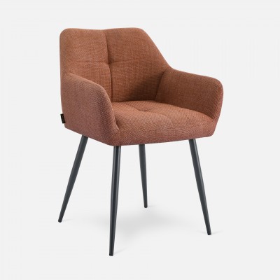 Narbona chair orange lined fabric and black metal legs Narbona chair orange lined fabric and black metal legs