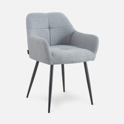 Narbona chair gray lined fabric and black metal legs Narbona chair gray lined fabric and black metal legs