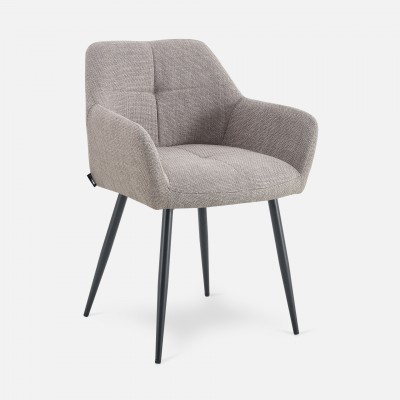 Narbona chair taupe lined fabric and black metal legs Narbona chair taupe lined fabric and black metal legs