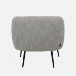 Calcinara armchair in beige chenille with black metal legs