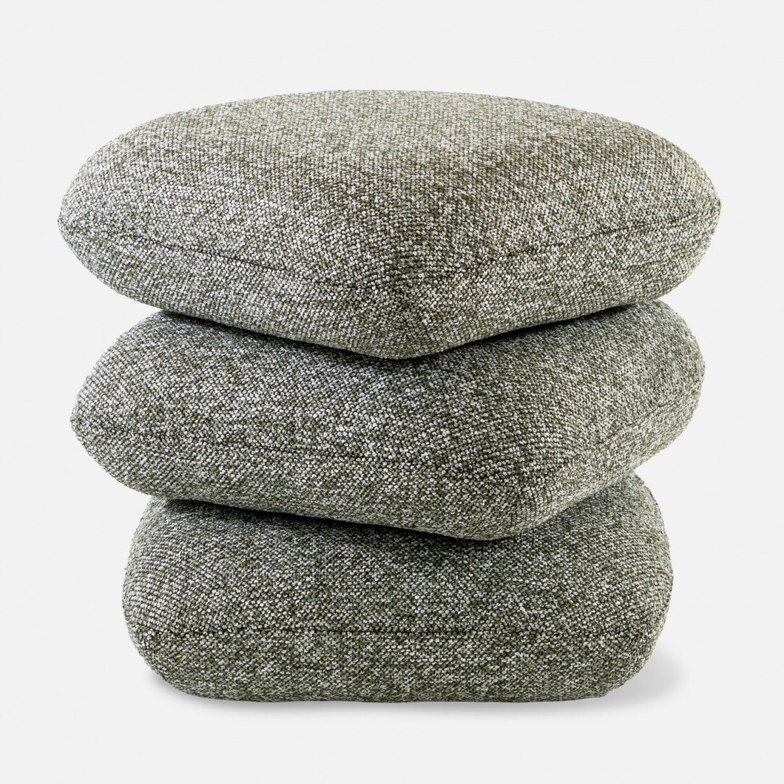 Tibre Swivel pouf green chenille