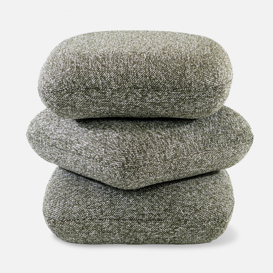Tibre Swivel pouf green chenille