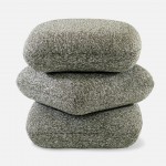 Tibre Swivel pouf green chenille