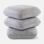 Tibre Swivel pouf light gray chenille