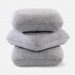 Tibre Swivel pouf light gray chenille