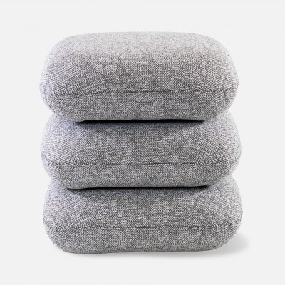 Tibre Swivel pouf light gray chenille