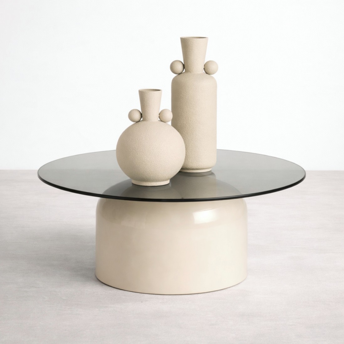 Metal jar 354 beige 39 cm