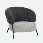 Armchair 785 in metal and gray chenille