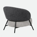 Armchair 785 in metal and gray chenille