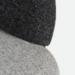 Armchair 785 in metal and gray chenille