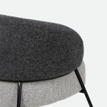 Armchair 785 in metal and gray chenille