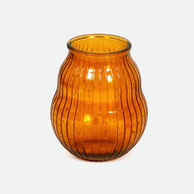 Anfora jar in recycled ocher glass 36 cm