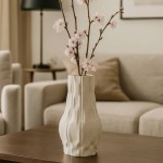 White ceramic 3D jar 839 24 cm