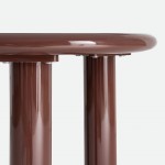 Round side table Garnet lacquered in burgundy �50cm