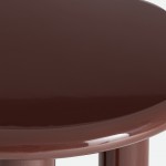 Round side table Garnet lacquered in burgundy �50cm